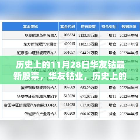 华友钴业股票风云回顾，历史上的11月28日股票走势回顾