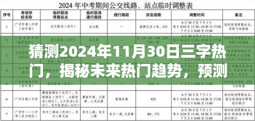 揭秘未来热门趋势，预测三字热门关键词在2024年11月30日的走向揭秘与猜测