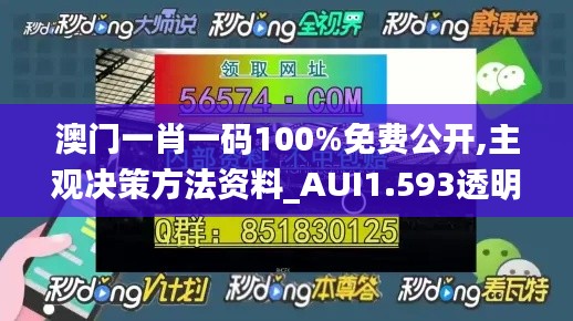 澳门一肖一码100%免费公开,主观决策方法资料_AUI1.593透明版