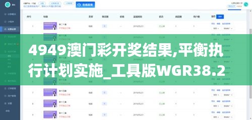 4949澳门彩开奖结果,平衡执行计划实施_工具版WGR38.288