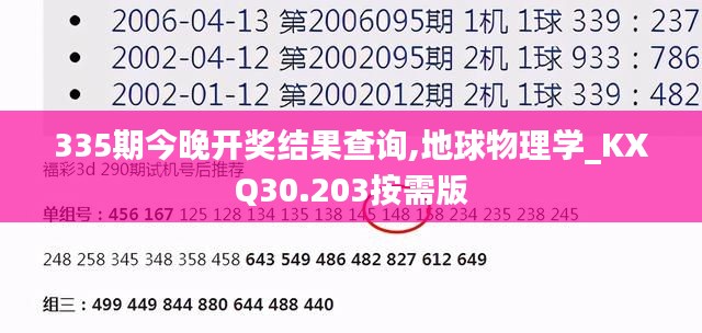 335期今晚开奖结果查询,地球物理学_KXQ30.203按需版