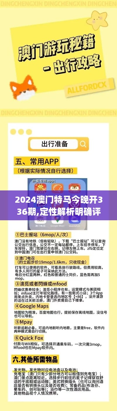 2024澳门特马今晚开336期,定性解析明确评估_QYS97.964便签版