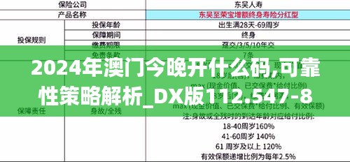 2024年澳门今晚开什么码,可靠性策略解析_DX版112.547-8