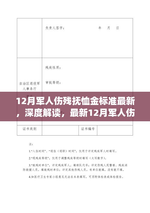 最新12月军人伤残抚恤金标准解读与体验报告