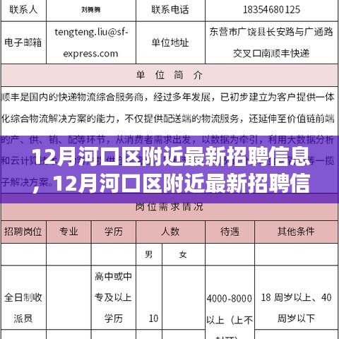 河口区附近最新招聘信息汇总（十二月版）