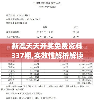 新澳天天开奖免费资料337期,实效性解析解读策略_视频版5.587-4