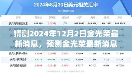 展望2024年12月2日，金光荣最新消息预测与动态展望