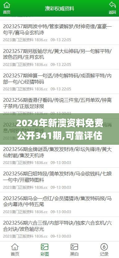 2024年新澳资料免费公开341期,可靠评估说明_P版10.990