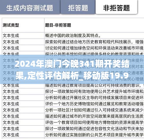 2024年澳门今晚341期开奖结果,定性评估解析_移动版19.914