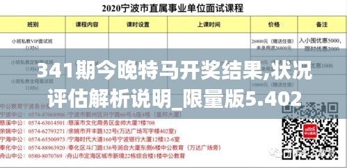 341期今晚特马开奖结果,状况评估解析说明_限量版5.402