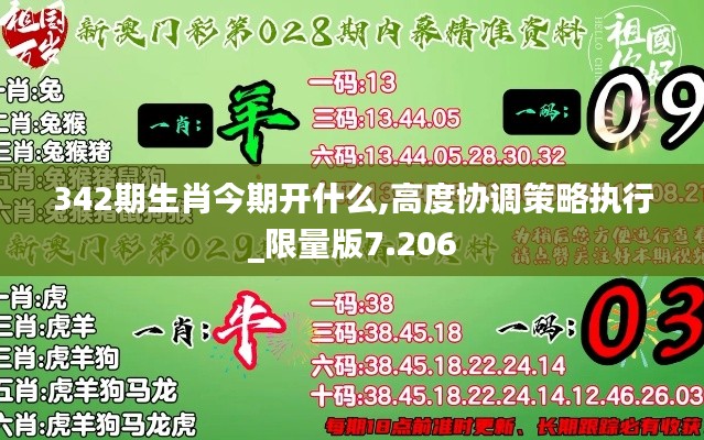 342期生肖今期开什么,高度协调策略执行_限量版7.206