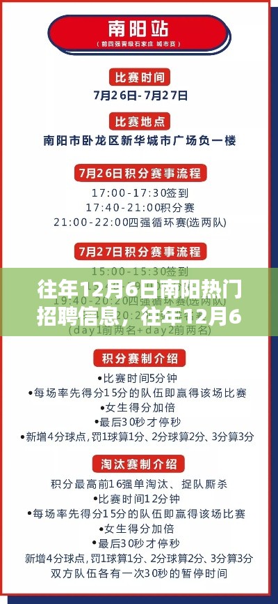 南阳历年12月6日热门招聘信息深度解析，聚焦观点之争与趋势展望