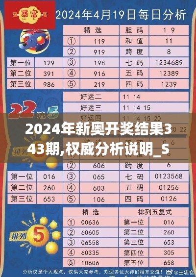 2024年新奥开奖结果343期,权威分析说明_Superior8.213