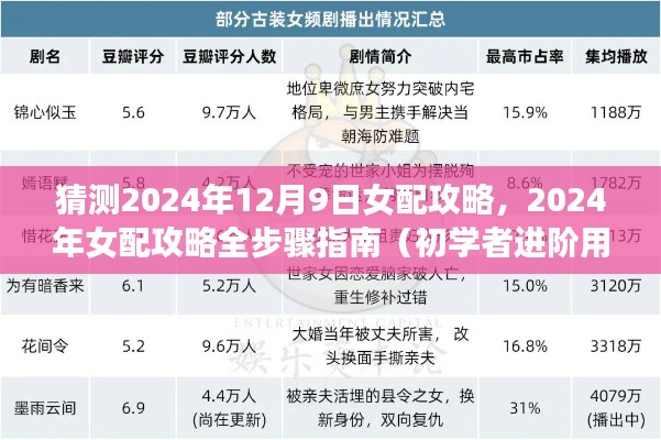 初学者进阶必备，2024年女配攻略全步骤指南，预测12月9日的情感挑战