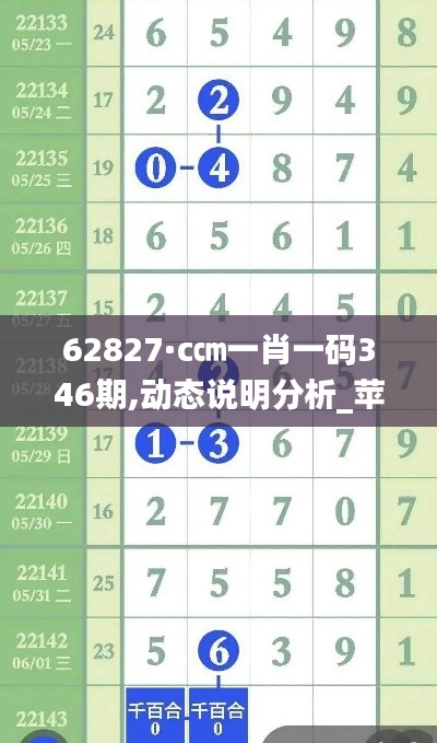 62827·c㎝一肖一码346期,动态说明分析_苹果款1.156