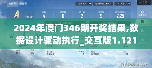 2024年澳门346期开奖结果,数据设计驱动执行_交互版1.121