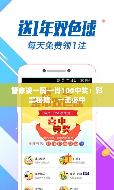 管家婆一码一肖100中奖：彩票秘籍，一击必中