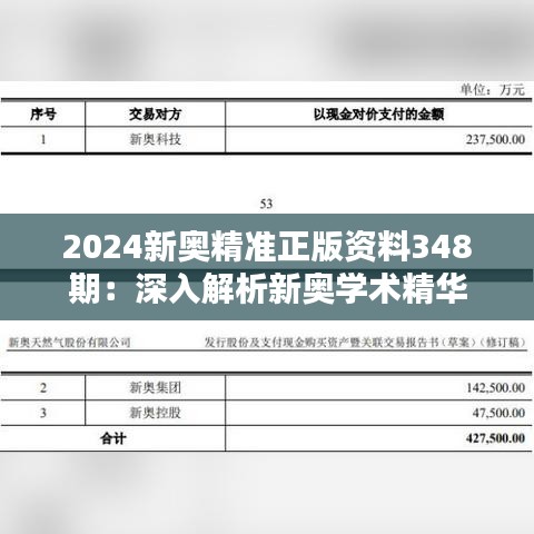 2024新奥精准正版资料348期：深入解析新奥学术精华