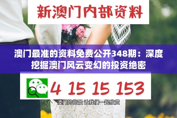 澳门最准的资料免费公开348期：深度挖掘澳门风云变幻的投资绝密