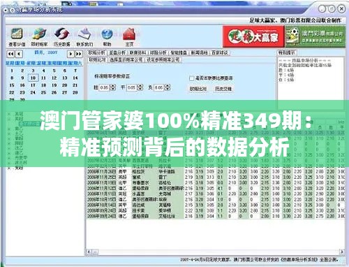 澳门管家婆100%精准349期：精准预测背后的数据分析