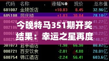 今晚特马351期开奖结果：幸运之星再度降临，你的号码是否点亮夜空？