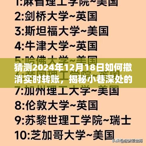 揭秘特色小店，探索优雅撤消实时转账的奇妙之旅（预测至2024年12月18日）