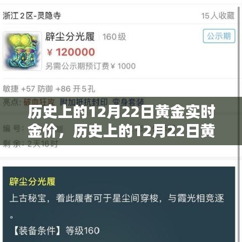 历史上的黄金实时金价解析，黄金金价查询指南（十二月二十二日）