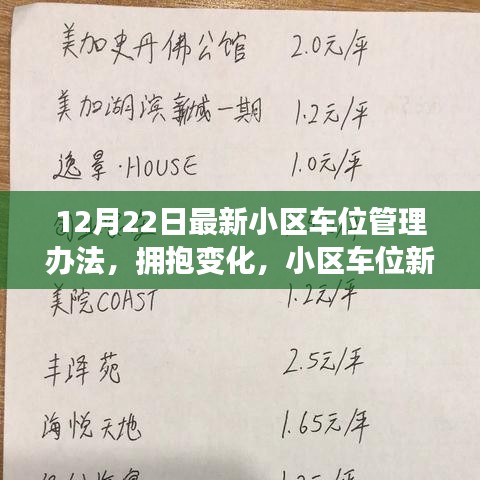 小区车位新管理办法引领未来，自信应对变化