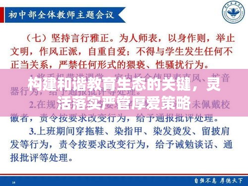 构建和谐教育生态的关键，灵活落实严管厚爱策略