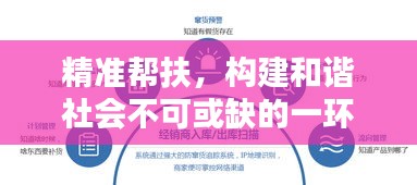 精准帮扶，构建和谐社会不可或缺的一环