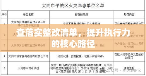 查落实整改清单，提升执行力的核心路径