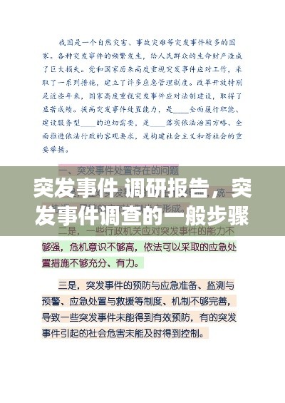 突发事件 调研报告，突发事件调查的一般步骤 