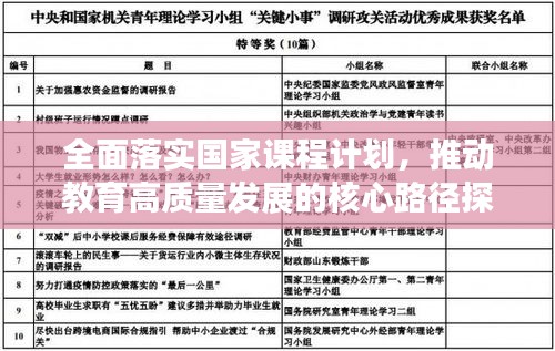 全面落实国家课程计划，推动教育高质量发展的核心路径探索