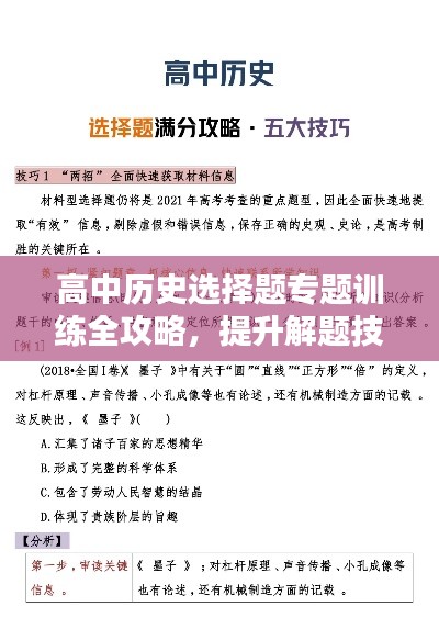 高中历史选择题专题训练全攻略，提升解题技巧，轻松应对考试！