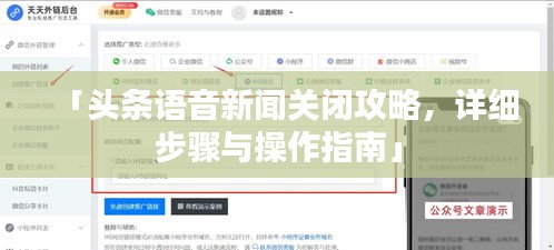 「头条语音新闻关闭攻略，详细步骤与操作指南」