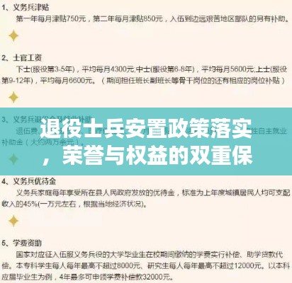 退役士兵安置政策落实，荣誉与权益的双重保障