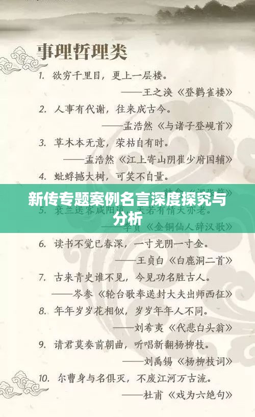 新传专题案例名言深度探究与分析