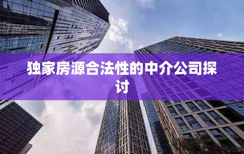 独家房源合法性的中介公司探讨