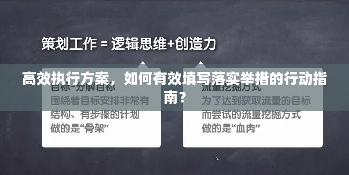 高效执行方案，如何有效填写落实举措的行动指南？