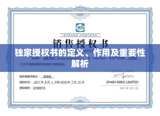 独家授权书的定义、作用及重要性解析