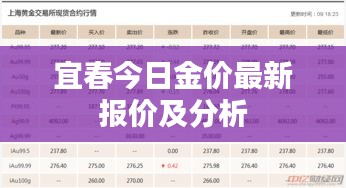 宜春今日金价最新报价及分析