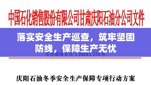 落实安全生产巡查，筑牢坚固防线，保障生产无忧